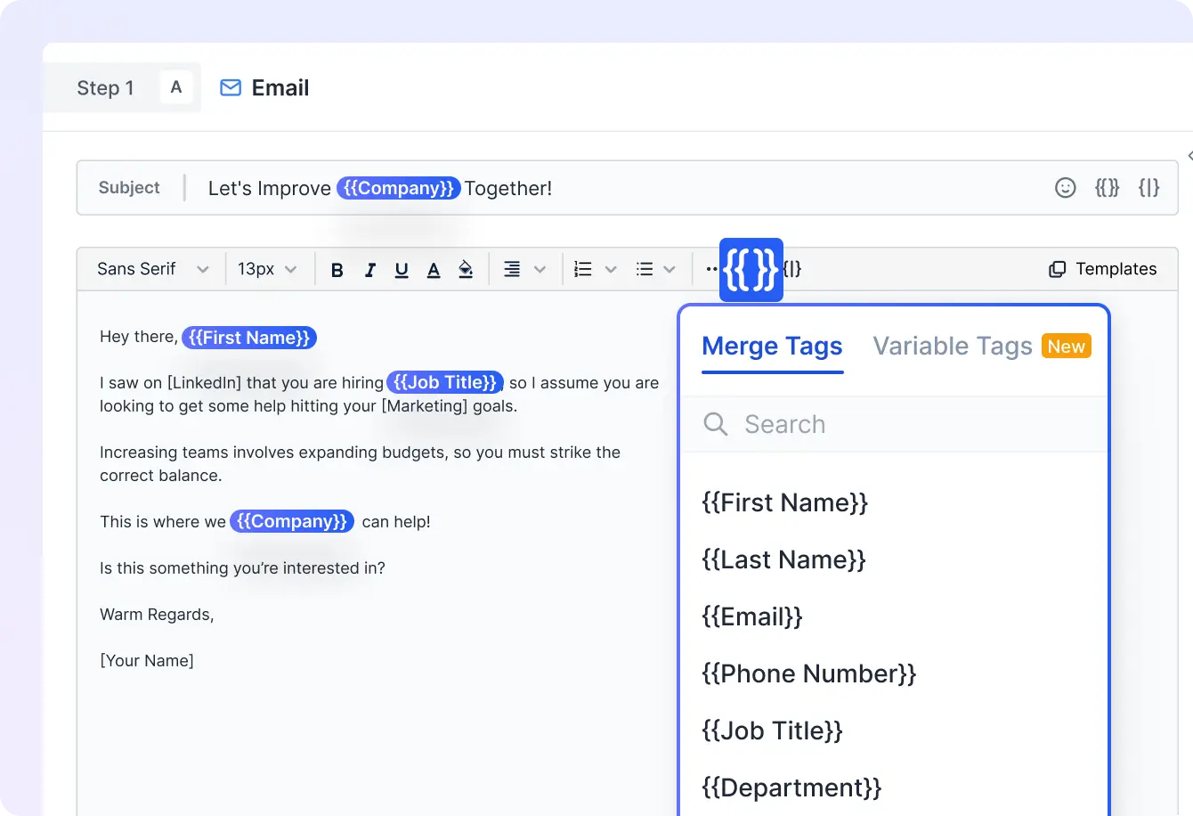 Merge Tags — Effortlessly personalize emails with merge tags